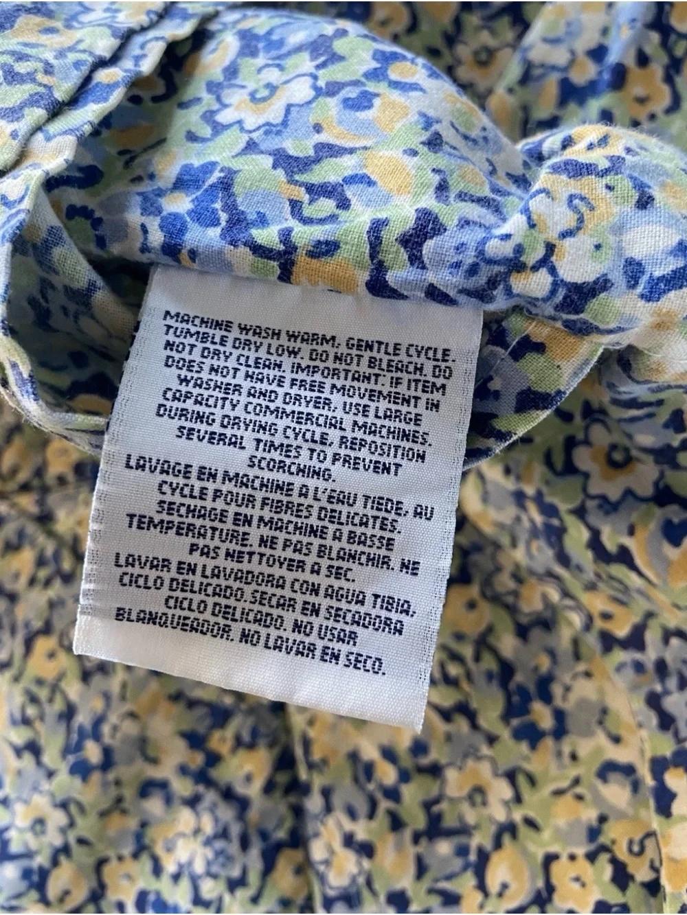 Tommy Hilfiger Blue and White Floral Quilted Comforter Set with Pillow Shams